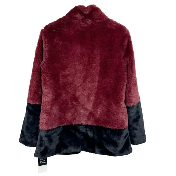 Trina Turk Blanche Faux Fur Color Block Coat Size Small - Picture 4 of 6